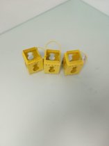 Waxinelichthouders - geel - 3 stuks - klein