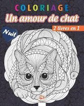 Coloriage - Un amour de chat - 2 livres en 1 - Nuit