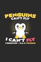 Penguins can't fly: 6x9 Penguins - dotgrid - dot grid paper - notebook - notes