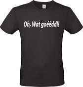 T-shirt met opdruk: "Oh wat goeddd", zeer bekend uit de tv serie Chateau Meiland, nu op jouw t-shirt! Zwart t-shirt met witte opdruk