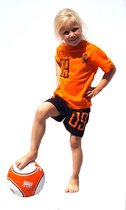 Fun2wear - baby - kinder - tiener - Oranje/ voetbal/ elftal - shortama / pyjama - oranje/zwart - maat 68