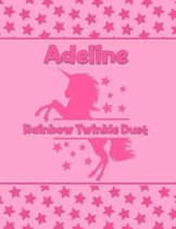 Adeline Rainbow Twinkle Dust: Personalized Draw & Write Book with Her Unicorn Name - Word/Vocabulary List Included for Story Writing