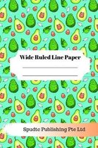Cute Avocado Theme Wide Ruled Line Paper