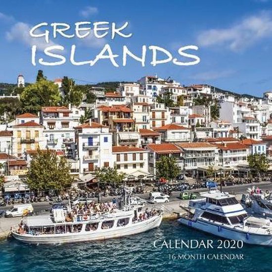 Greek Islands Calendar 2020: 16 Month Calendar, Golden Print