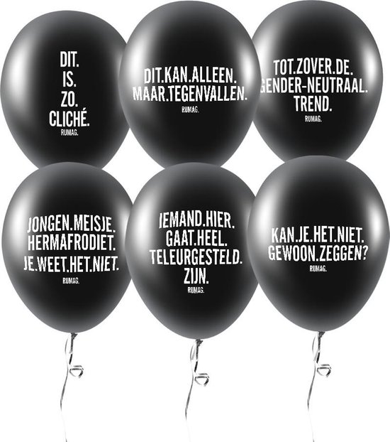 RUMAG Ballonnen - Gender Reveal - Ballonnen - Set van 7 stuks Zwart
