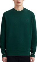 Fred Perry - Crew Neck Sweatshirt - Heren Sweater - M - Groen