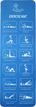 JAP Sports - Yogamat - Anti slip met 12 oefeningen - Fitness, workout, aerobics etc. - Extra dik - Zacht en licht - Eco friendly - Anti bacterie - Blauw
