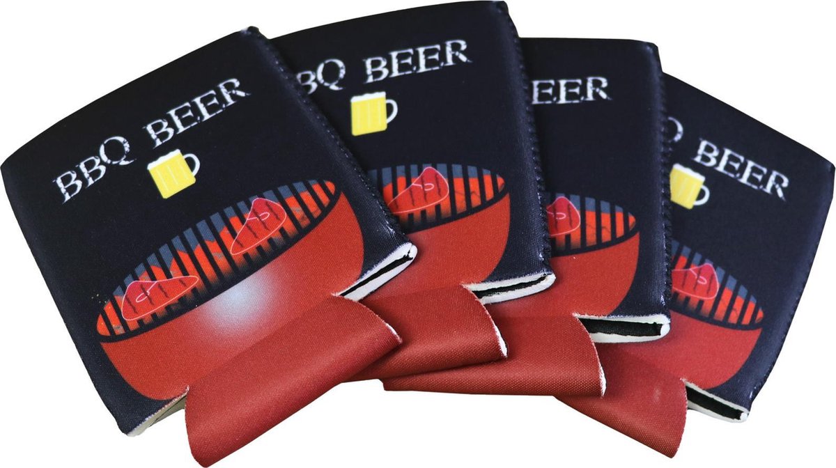 Dinilu - 4 x Blikjeskoelers "BBQ Beer" voor 33cl Blikjes