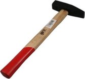 Marteau de table / marteau avec manche en bois 30 cm - marron clair / rouge - 500 grammes - outil marteau / marteau d'établi