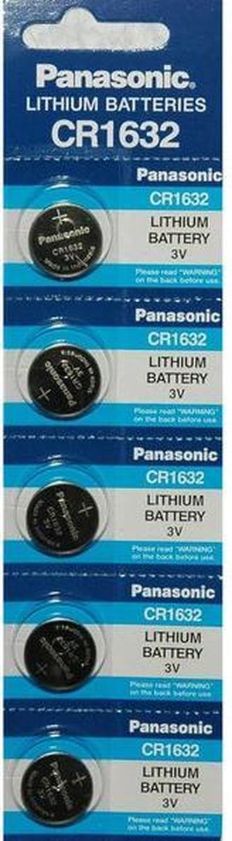 Panasonic Lithium CR1632 3V 140mAh batterij (Blister van 5 Stuks)