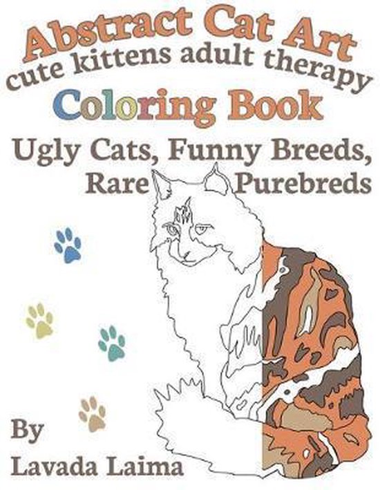 abstract cat art cute kittens adult therapy coloring book