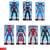 Marvel Set - 7 Actiefiguren - Spider Man - Thor - Black Panther - Captain America - Miles  Morales - Iron Man - Captain Marvel - 24 cm. Van Hasbro