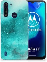 Telefoon Hoesje Motorola Moto G8 Power Lite Siliconen Hoesje Painting Blue