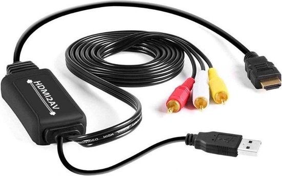 Eenheid Slapen combineren HDMI naar Tulp Composiet AV kabel / zwart - 1,8 meter | bol.com