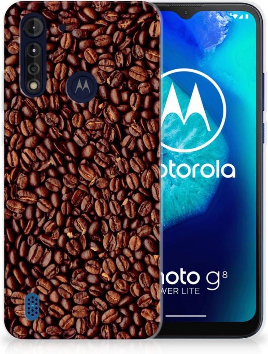 Motorola Moto G8 Power Lite Siliconen Case Koffiebonen