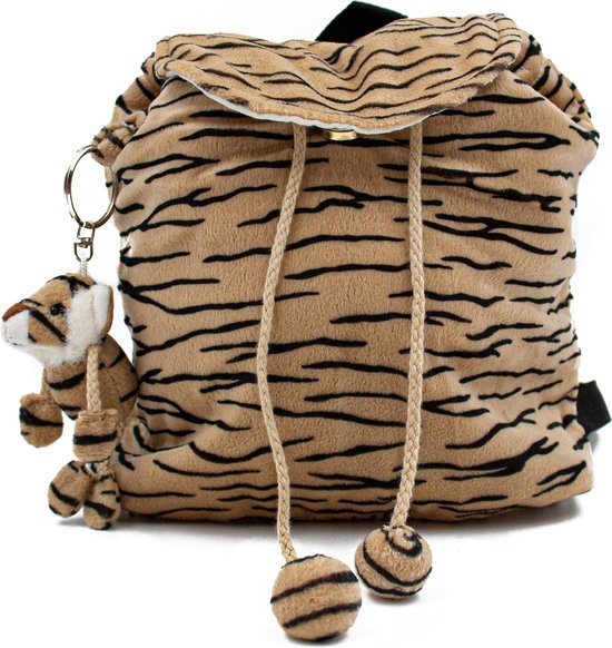 Sac à dos en peluche Tiger, avec porte-clés Tiger 30 cm