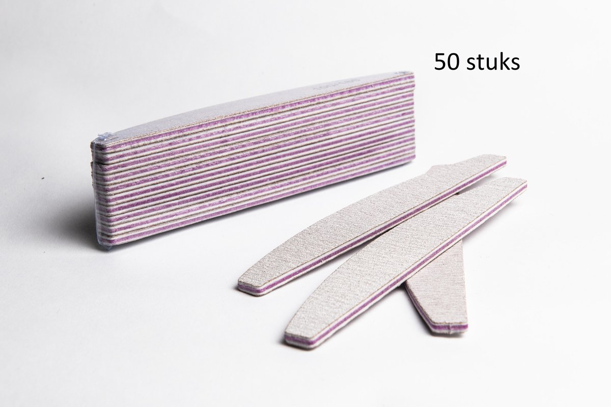Goedkoopste 50 Stuks - Professionele EVA nagelvijlen | 100/180 Grit Met Witte Kern | Professionele Nagelvijl Set Van 50 Stuks Voor Acryl En Gelnagels | Manicure En Nagelverzorging