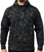 Zwarte Hoodie heren met capuchon - met rits - Light Sport Sweater - Camouflage kleding - Maat S