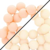 Acryl kralen - 2 kleuren - 4 & 6mm - 150 stuks - peach & beige