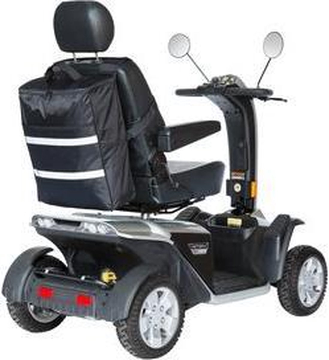 Scootmobiel boodschappentas met veiligheidsreflectie