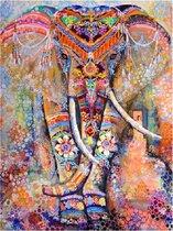 Lienz® Diamond Painting volwassenen 40x50cm – Rond – Gekleurde olifant – Volledig  - Pakket Volwassenen en Kinderen