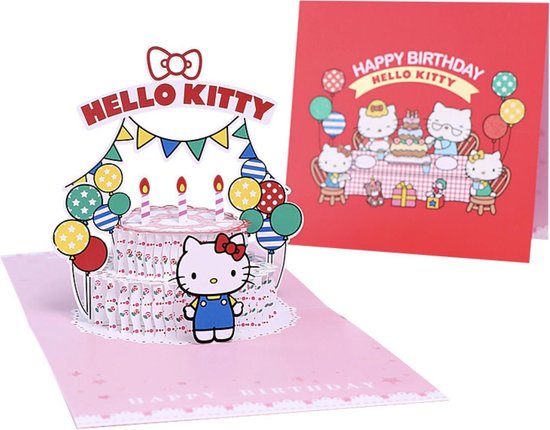 Bol Com 3d Verjaardagskaart Hello Kitty Happy Birthday Felicitatie Pop Up Wenskaart Verjaardagskaart Hello Kitty