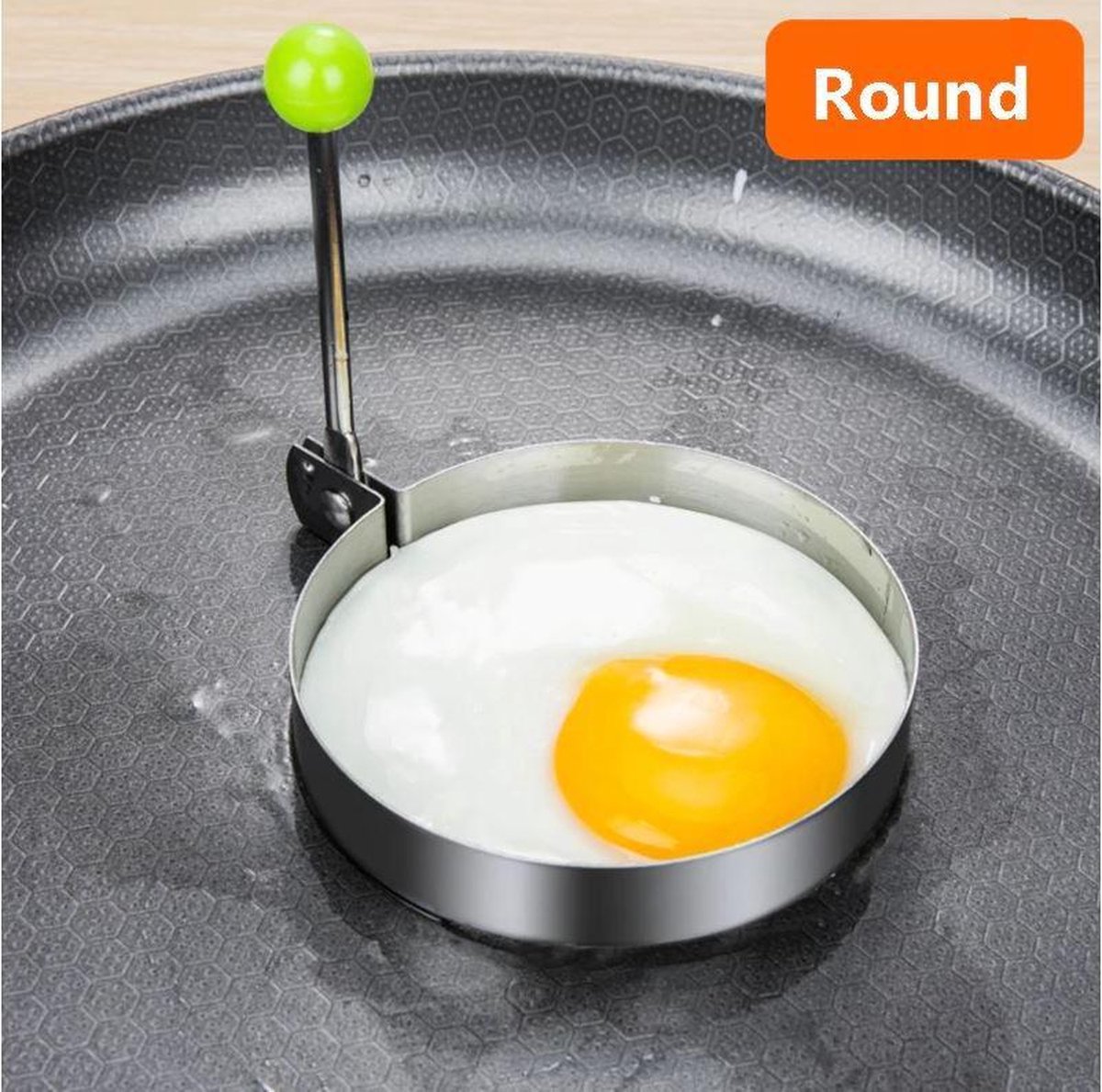 3 Stuks Gebakken Ei Vormpjes Rondje Houder Keukengerei Eierkoker Rvs Non-stick Koekenpan Keuken Gereedschap Accessoire