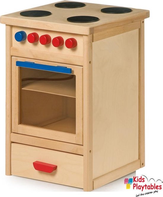 Kinderkeuken Speelgoed keuken speelkeuken Speelgoed oven - gasfornuis - houten... | bol.com
