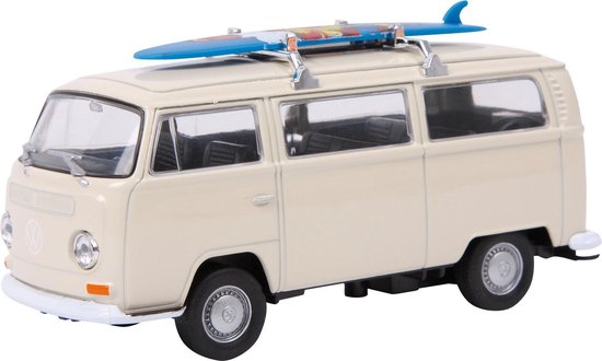 Seminarie onpeilbaar Waardig Modelauto Volkswagen bus T2 wit met surfplank 11 cm - Schaal 1:34 -  Speelgoed auto... | bol.com
