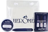 Herome Complete French Manicure Set met Caring Remover Pads en Glass Nail File -1 set van 3 producten- In een handige pouch. Een complete set waar alles in zit voor de perfecte Fre