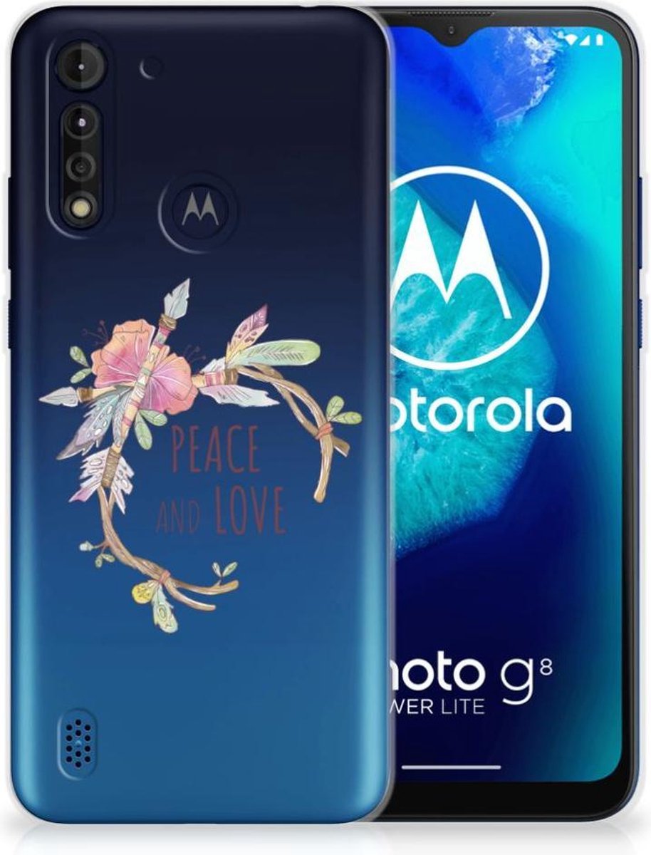 Motorola Moto G8 Power Lite Telefoonhoesje met Naam Boho Text