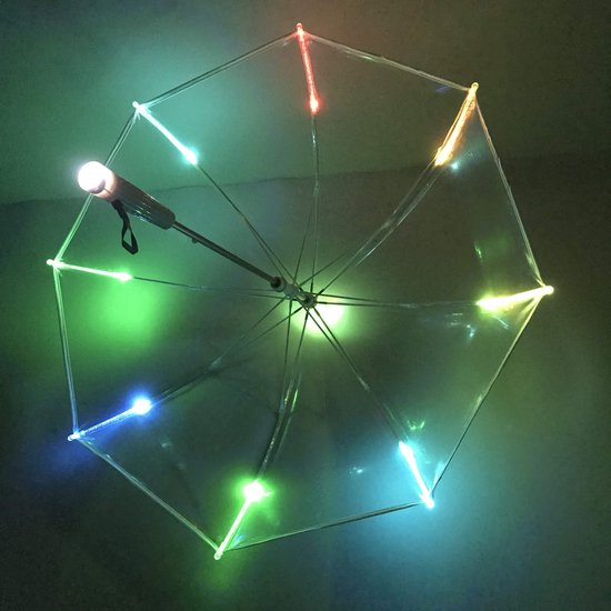 Kinder Paraplu - Transparant met - LED-verlichting - Uitklapbaar -... | bol.com