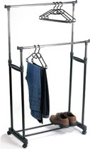 Kledingrek - 2 hanggedeeltes - Verplaatsbaar - Verstelbaar 110 - 160 cm