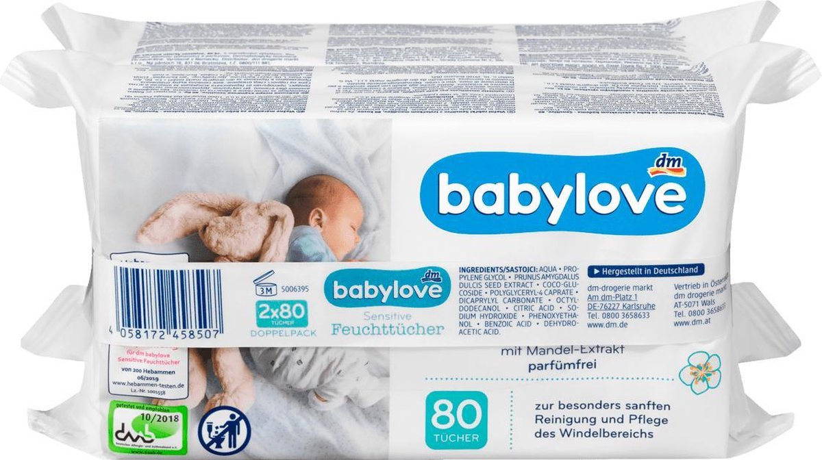 Babylove Baby Billendoekjes 2x80 stuks - 160 stuks billendoekjes -  Parfumvrij -... | bol.com