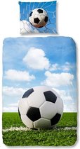 Good Morning Voetbal - Flanel - Dekbedovertrek - Eenpersoons - 140x200/220 cm - Multi kleur