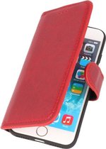 Bestcases Handmade Leer Booktype Telefoonhoesje iPhone SE 2020 /  8 / 7 Rood