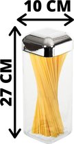Orange85 Spaghetti Voorraadpot - Glas - 27 cm - 1.7 Liter - Pasta - Draaideksel - Bewaarbus - Voorraadbus - Keuken