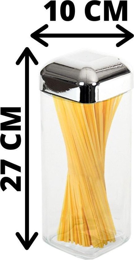 Previs site Rationeel Europa Orange85 Spaghetti Voorraadpot - Glas - 27 cm - 1.7 Liter - Pasta -  Draaideksel -... | bol.com