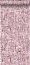 peinture craie papier peint intissé éco texture lin tissé multi tapis rouge bourgogne intense - 148663 de ESTAhome