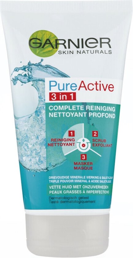 Garnier Skinactive Face PureActive 3-in-1 Complete Reinigingsgel - Vette  Huid - 6 x... | bol.com