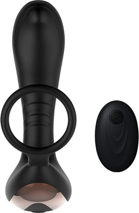 Intenz - Luxe Prostaat Vibrator - Anaal Vibrators voor mannen - Cockring -  Met afstandsbediening – Prostaat Stimulator – Zwart