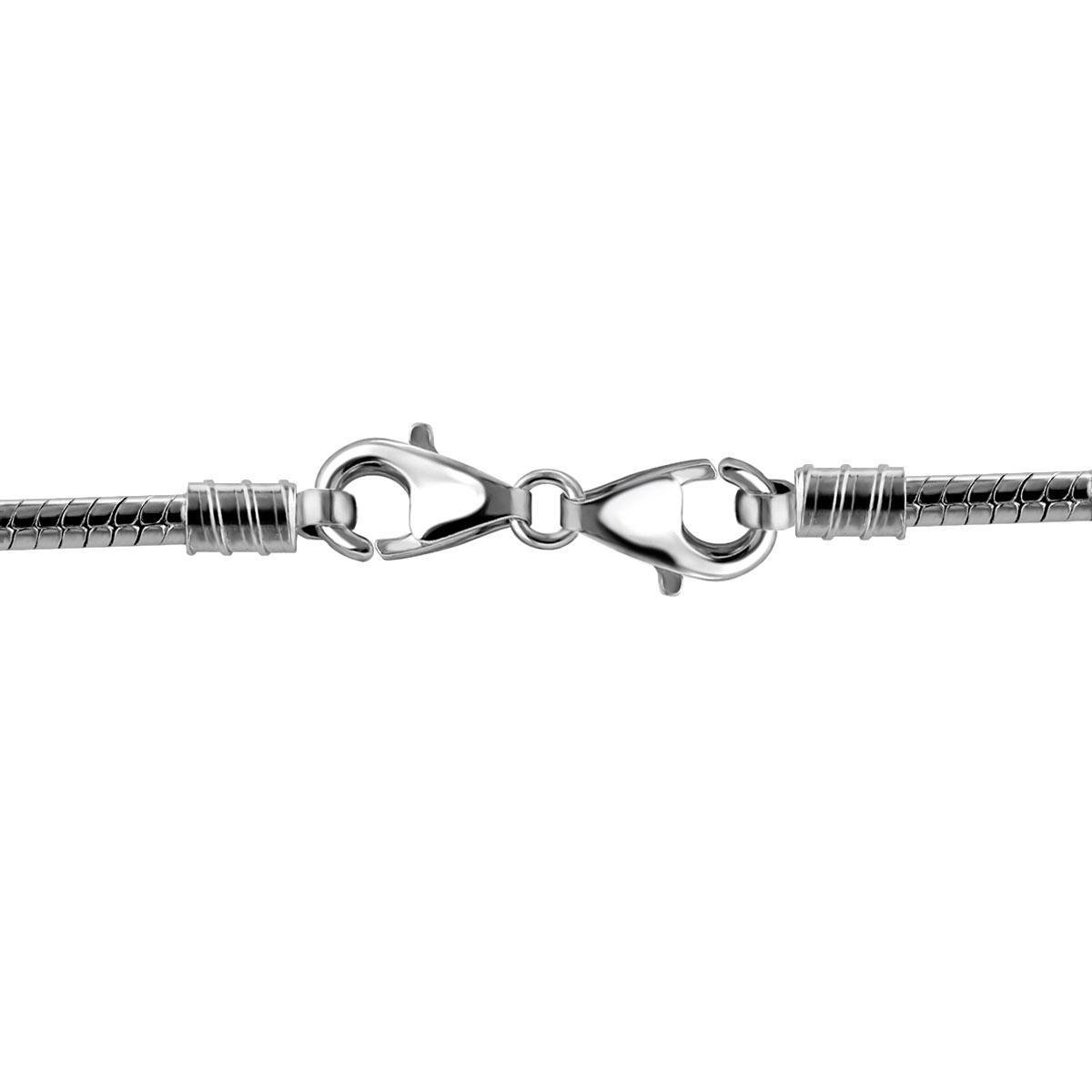 Quiges - Slangenketting 3 mm met 4.2 schroefdraad systeem voor kralen beads - 43 cm - PN002