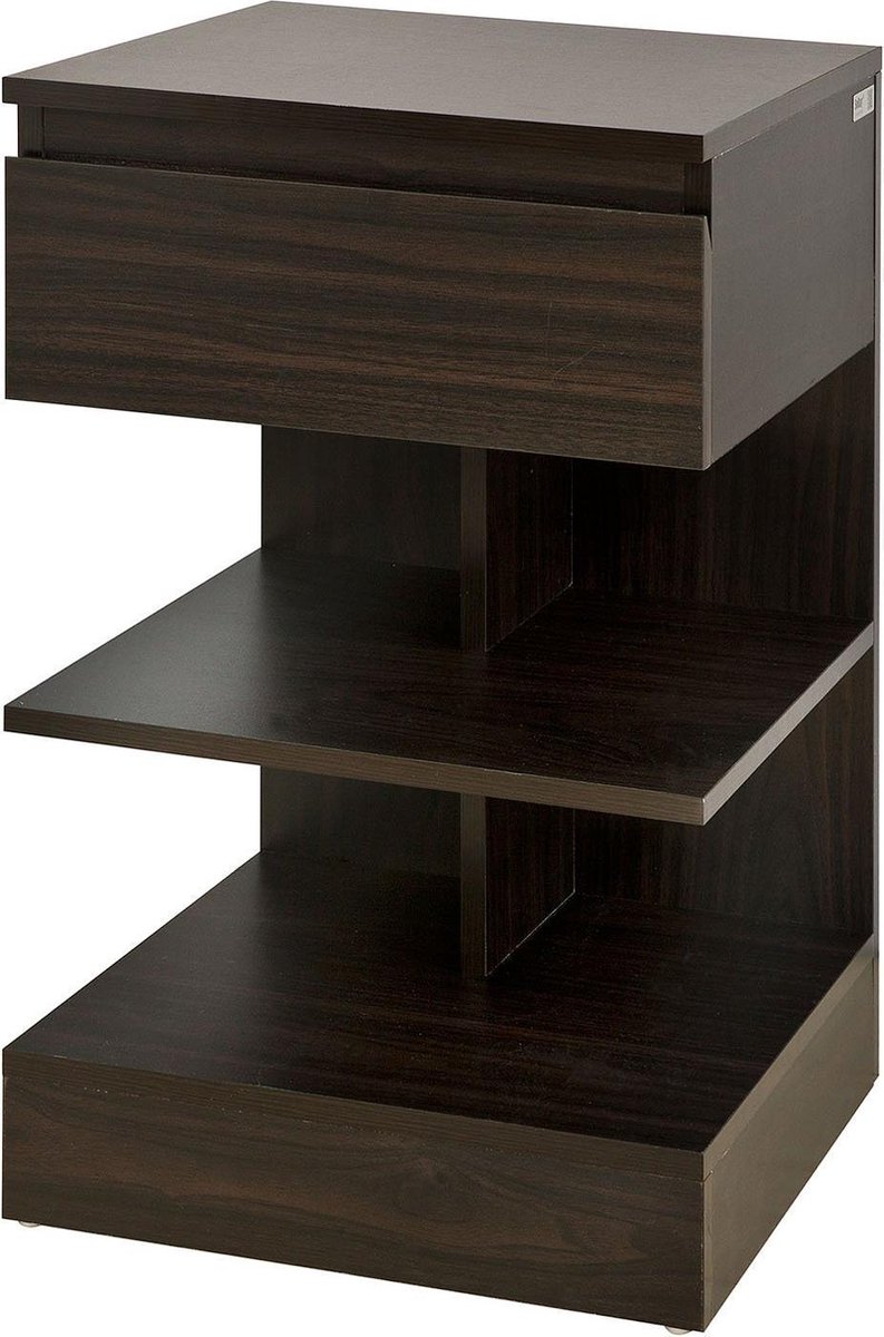 Simpletrade Nachtkastje - Bijzettafel - Lade - Hout - Bruin - 39x65x39 cm