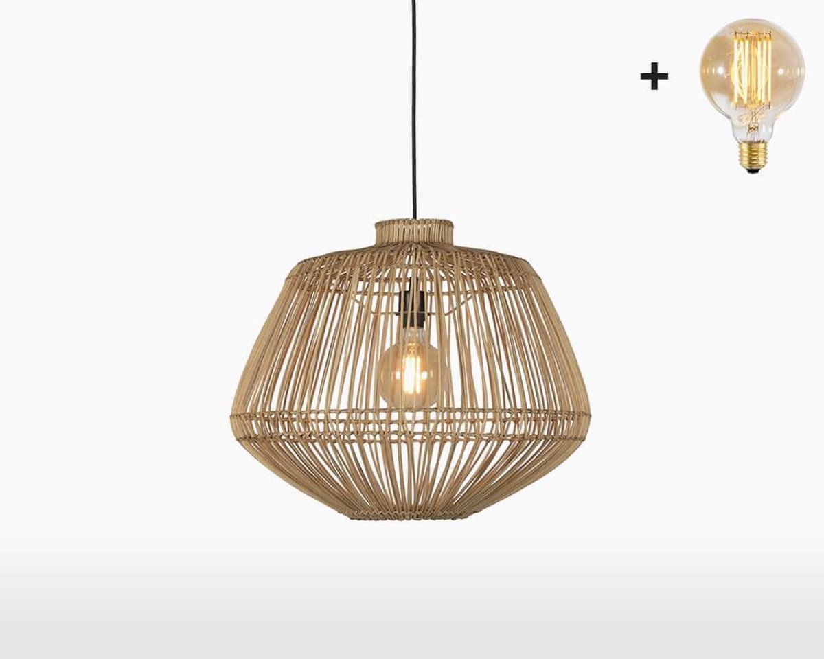 Hanglamp - MADAGASCAR - Rotan - Naturel - Met LED-lamp
