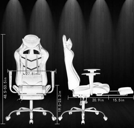 Best Office OC1688 Bureaustoel Wit Ergonomisch Met Lendensteun