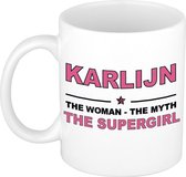 Karlijn The woman, The myth the supergirl cadeau koffie mok / thee beker 300 ml