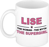 Lise The woman, The myth the supergirl cadeau koffie mok / thee beker 300 ml