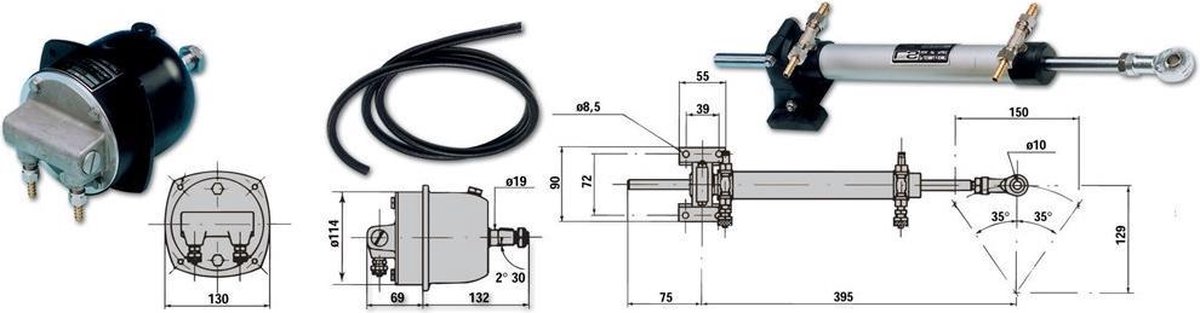 L&S compleet hydraulisch Stuursysteem 27 kgm