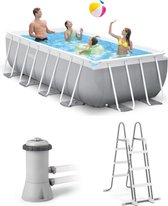 Intex Prism Frame zwembad 400 x 200 x 100 cm - met filterpomp - zwembadtrap - afdekzeil