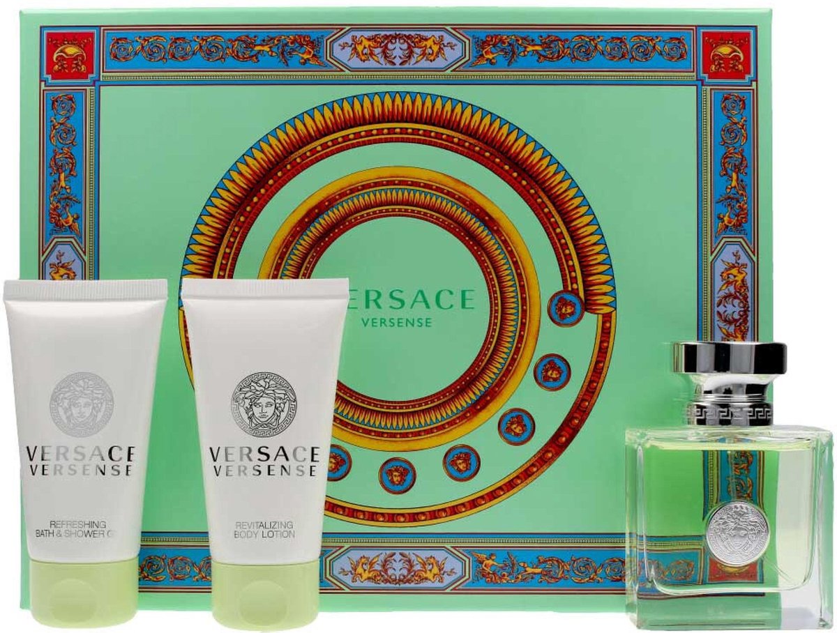 Goedkoopste Versace Versense Gift Set Eau de toilette Spray 50ml body lotion 50ml shower gel 50ml